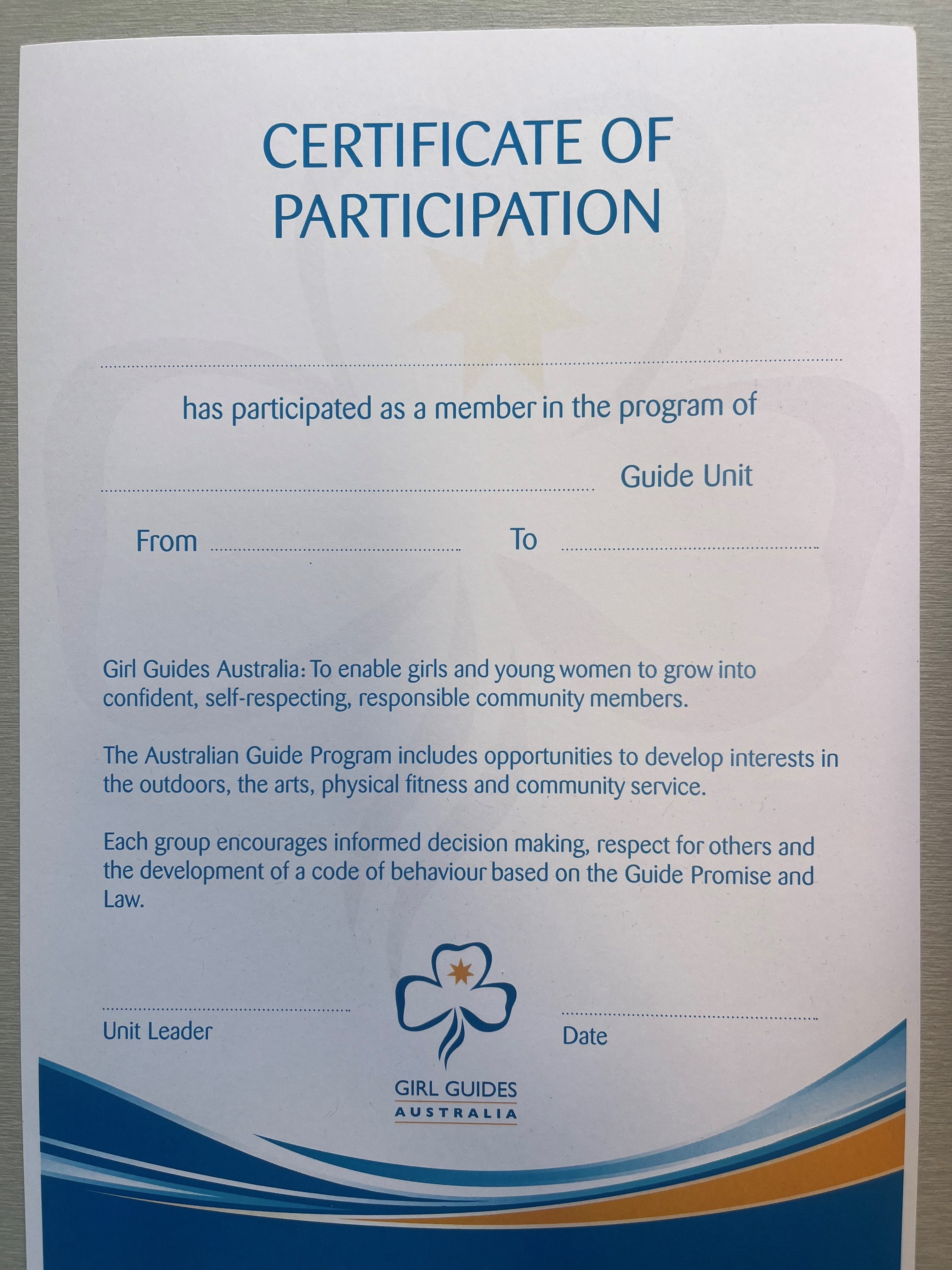 Certificate - Participation