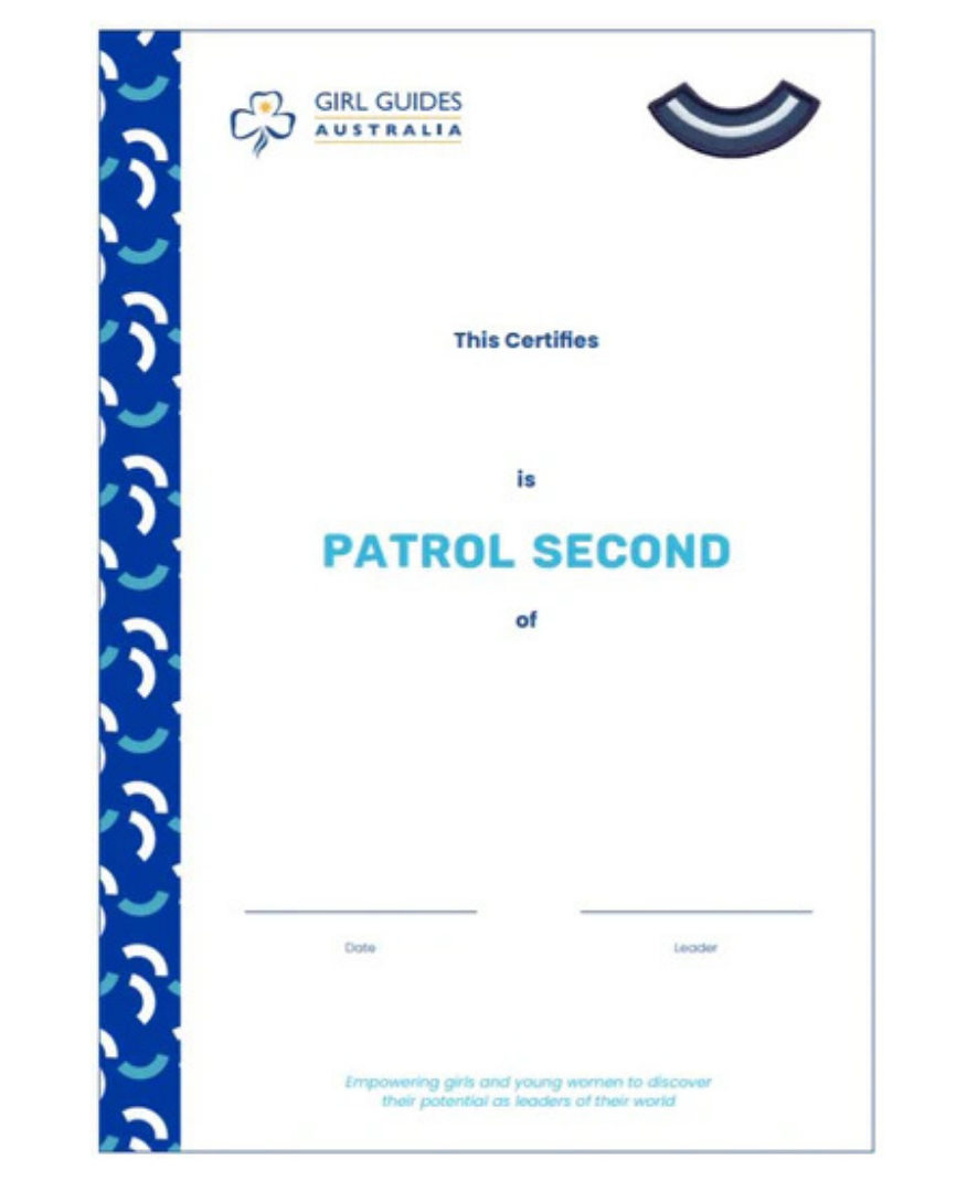 Certificate - Patrol Second