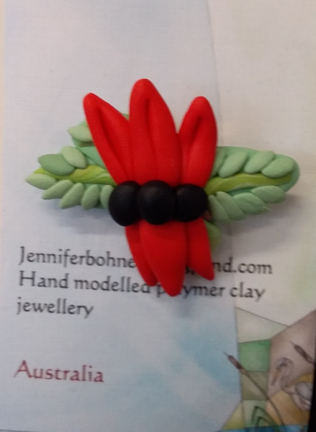 Brooch-Sturts Desert Pea