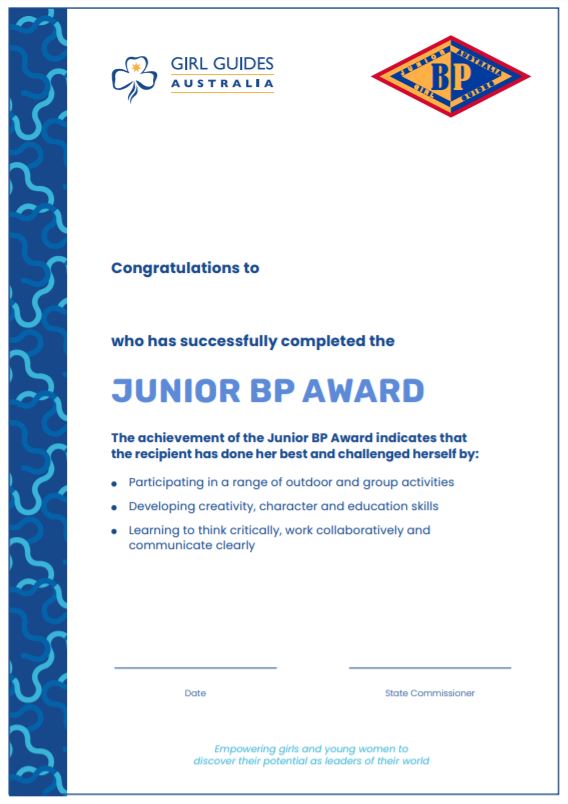 Certificate - Junior BP