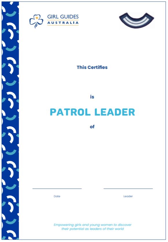 Certificate - Patrol Leader